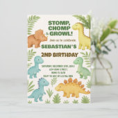 カスタマイズ可能なDinoパーティー招待状 シーズンカード (スタンド正面)