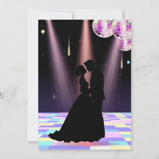 カスタマイズ可能なDisco結婚式招待状 招待状 (裏面)