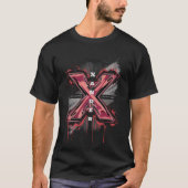 カスタマイズ可能なEdgy Graffitiモノグラム文字「X」 Tシャツ (正面)