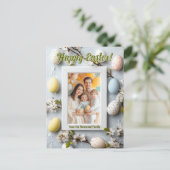 カスタマイズ可能な🐇Egg-straかわいい復活祭の挨拶 シーズンポストカード (スタンド正面)