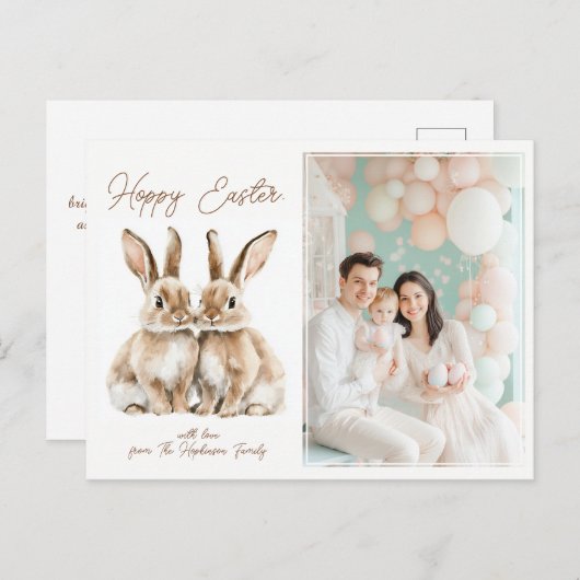 カスタマイズ可能な🐇Egg-stra特別なイースターウィッシュ シーズンポストカード (正面/裏面)