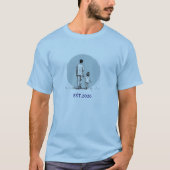 カスタマイズ可能なESTイヤー お父さんと娘のミニマリストデザイン Tシャツ (正面)
