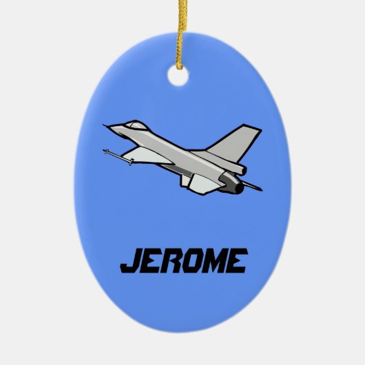 カスタマイズ可能なF16戦闘《鳥》ハヤブサデザイン セラミックオーナメント (正面)