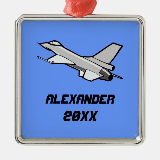 カスタマイズ可能なF16戦闘《鳥》ハヤブサデザイン メタルオーナメント (正面)