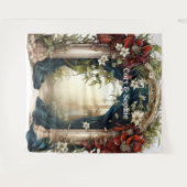 カスタマイズ可能なFairytale Archway結婚の背景 タペストリー (正面(横))