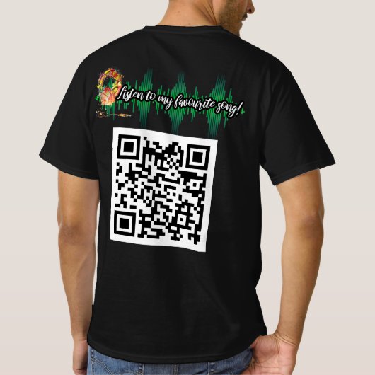 カスタマイズ可能なFAVソング(ヘッドフォン) Tシャツ (裏面)