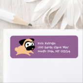 カスタマイズ可能なFawn Pug (走)差出人住所ラベル ラベル (インサイチュ)