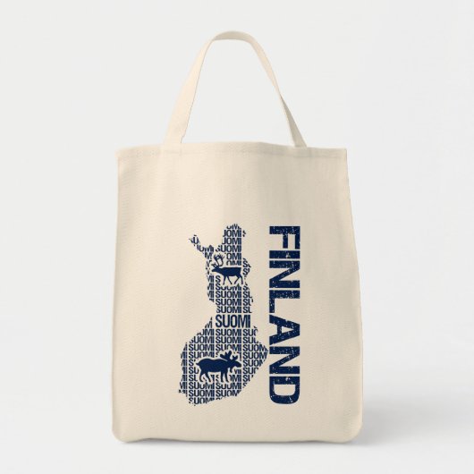 カスタマイズ可能なFINLAND MAPバッグ – 選択スタイル トートバッグ (正面)