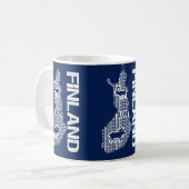 カスタマイズ可能なFINLAND MAP mag -スタイルの選択 コーヒーマグカップ (正面左)