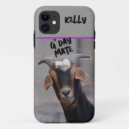 カスタマイズ可能なG'day mate 笑顔のヤギ Case-Mate iPhoneケース (裏面)