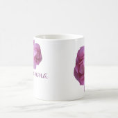 カスタマイズ可能なGemma名かわいらしピンクのバラ花 コーヒーマグカップ (中央)