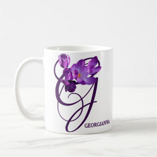 カスタマイズ可能なGeorgianna名紫の花 コーヒーマグカップ