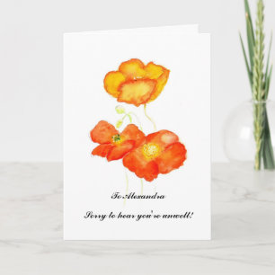 カスタマイズ可能なGet Well Card - Iceland Poppies カード