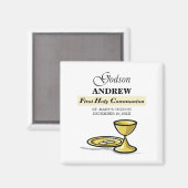 カスタマイズ可能なGodson First Communion Chalice マグネット (正面/裏面)