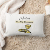 カスタマイズ可能なGodson First Communion Chalice ランバークッション (ブランケット)