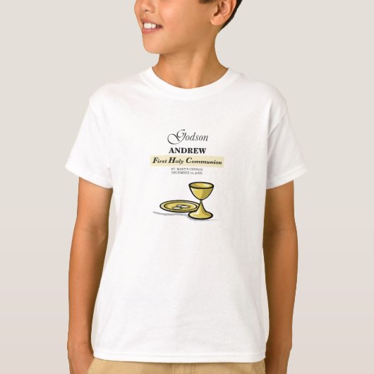 カスタマイズ可能なGodson First Communion Chalice Tシャツ (正面)
