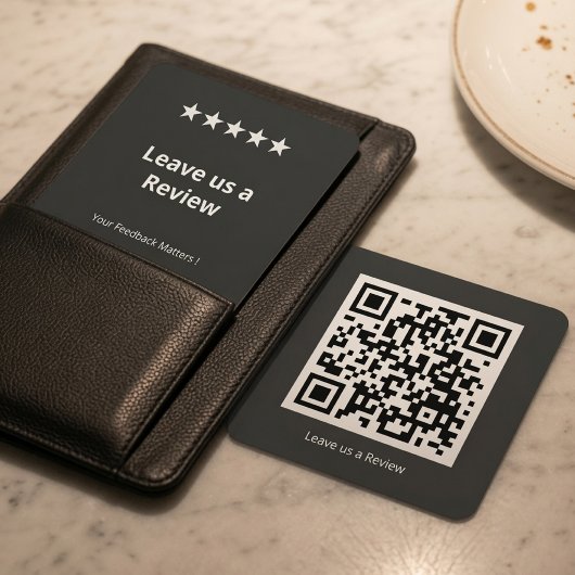 カスタマイズ可能なGoogleレビューQRコード スクエア名刺