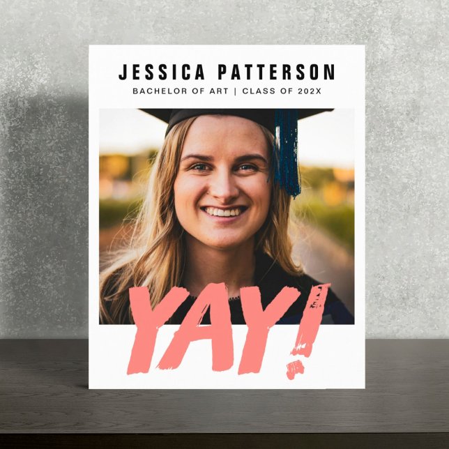 カスタマイズ可能なGRAD "YAY!"大学卒業Announ (クリエイターアップロード済み)