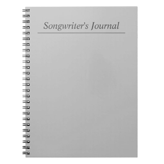 カスタマイズ可能なGray Songwriter's Journal ノートブック (正面)