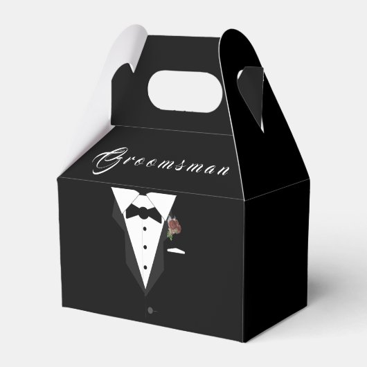 カスタマイズ可能なGroomsman Favor Box フェイバーボックス (正面サイド)