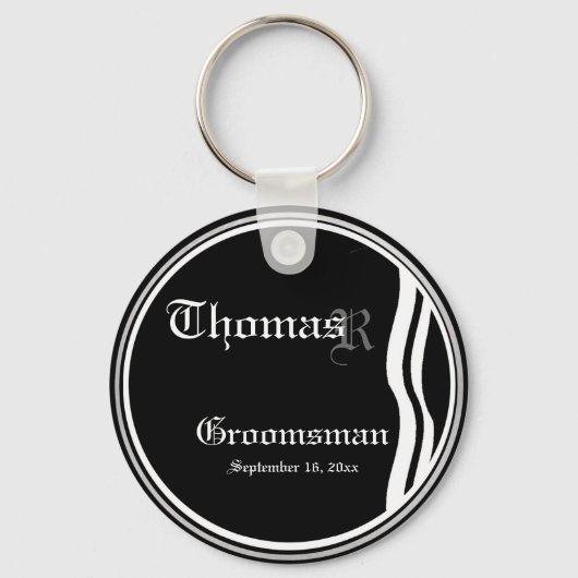 カスタマイズ可能なGroomsman Keepsake Keychain キーホルダー (正面)