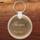 カスタマイズ可能なGroomsman Keepsake Keychain キーホルダー (正面)