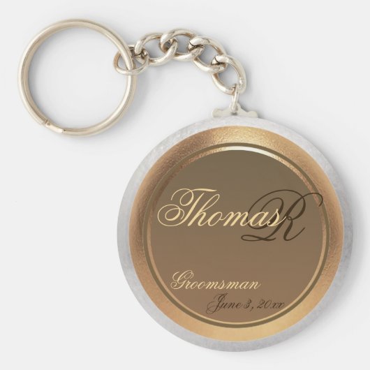 カスタマイズ可能なGroomsman Keepsake Keychain キーホルダー (正面)