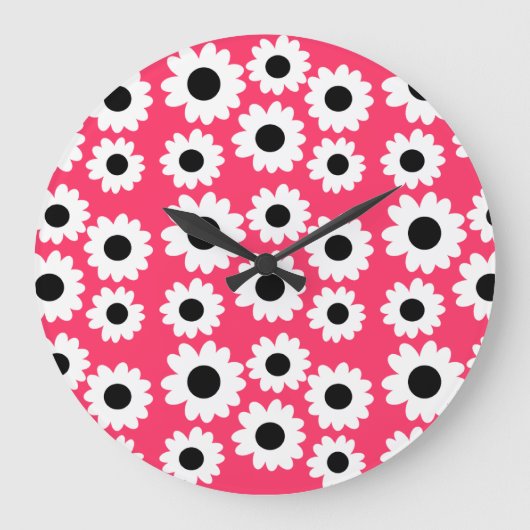 カスタマイズ可能なGroovyデイジー ラージ壁時計 (正面)