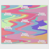 カスタマイズ可能なGroovy誕生日 ラッピングペーパー (フラット)