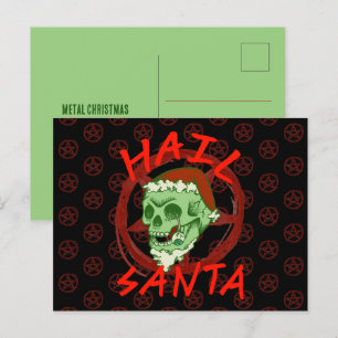 カスタマイズ可能なHail Santa Zombieハロウィーンスカル シーズンポストカード