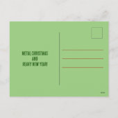 カスタマイズ可能なHail Santa Zombieハロウィーンスカル シーズンポストカード (裏面)