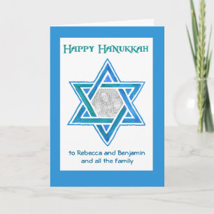 カスタマイズ可能なHanukkahフォトカード、Star of David シーズンカード