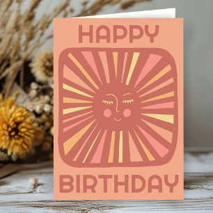 カスタマイズ可能なHAPPY+BIRTHDAYの太陽の明るいバースデーグッズ カード