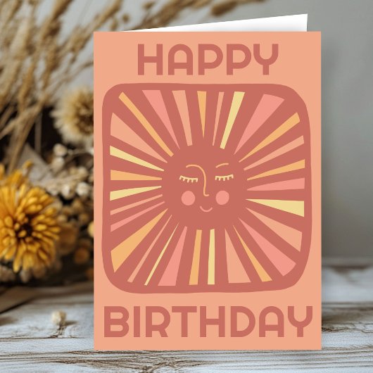 カスタマイズ可能なHAPPY+BIRTHDAYの太陽の明るいバースデーグッズ カード