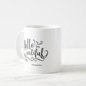 カスタマイズ可能なHELLO BEAUTIFULタイポグラフィー コーヒーマグカップ (正面左)