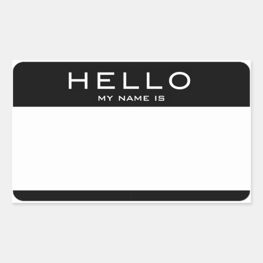 カスタマイズ可能なHELLO MY NAME IS Name Tag Stickers 長方形シール (正面)