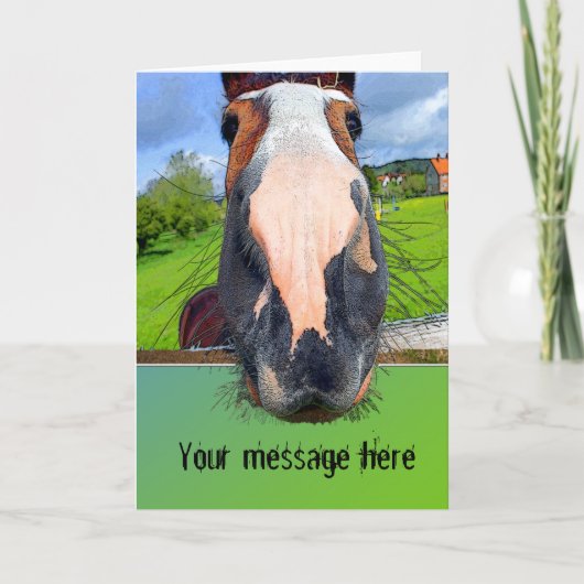 カスタマイズ可能なHorsey挨拶状 カード (正面)