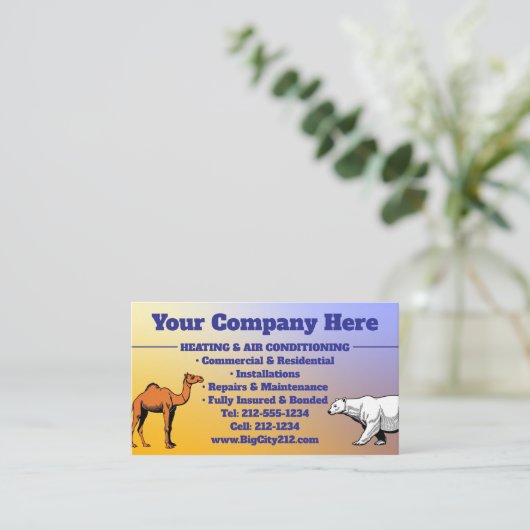 カスタマイズ可能なHVAC名刺 名刺 (スタンド正面)