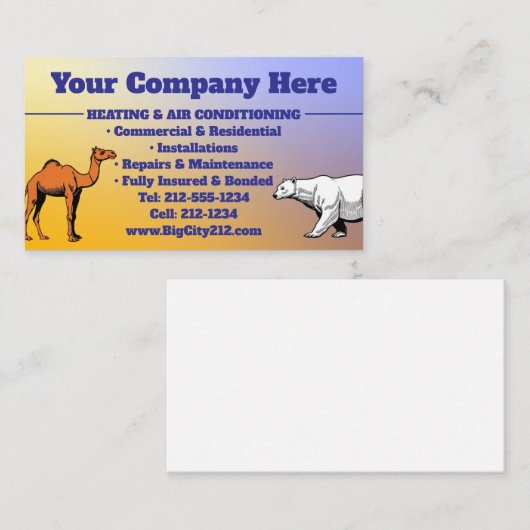 カスタマイズ可能なHVAC名刺 名刺 (正面/裏面)