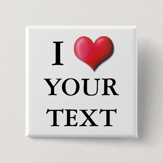 カスタマイズ可能なIのハートボタン0002 缶バッジ (正面)