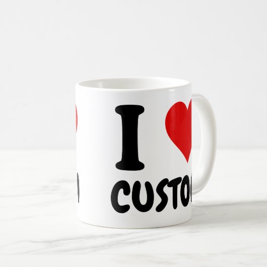 カスタマイズ可能なIラブカスタム コーヒーマグカップ (正面右)