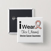 カスタマイズ可能なI衣服の子宮がんリボン 缶バッジ (正面&裏面)