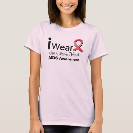 カスタマイズ可能なI衣服AIDSリボン Tシャツ (正面)