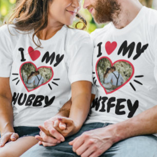 カスタマイズ可能なI Love My [Hubby/Wifey] Tシャツ