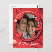 カスタマイズ可能なI Love You ポストカード (正面/裏面)