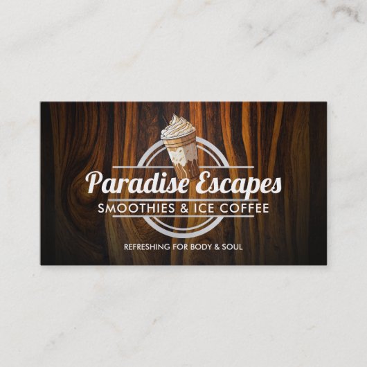 カスタマイズ可能なIce Coffeeロゴ名刺 名刺 (正面)