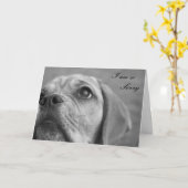 カスタマイズ可能なIm残念でかわいい子犬の挨拶状 カード (黄色い花)