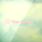 カスタマイズ可能なInstagramロゴハンドル レトロ ピンク ウィンドウサイン (シート3)