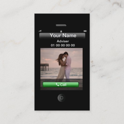 カスタマイズ可能なiPhoneデザイン（ソーシャルボタン付き） 名刺 (正面)