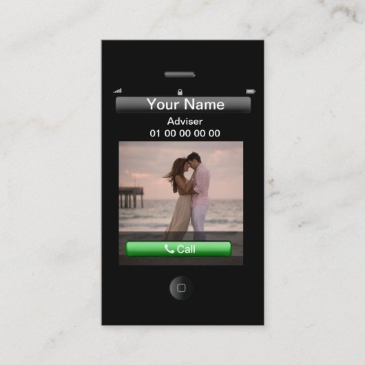 カスタマイズ可能なiPhoneデザイン(ソーシャルボタン付き) 名刺 (正面)